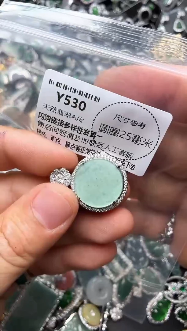 翡翠未镶嵌颈饰Y530吊坠