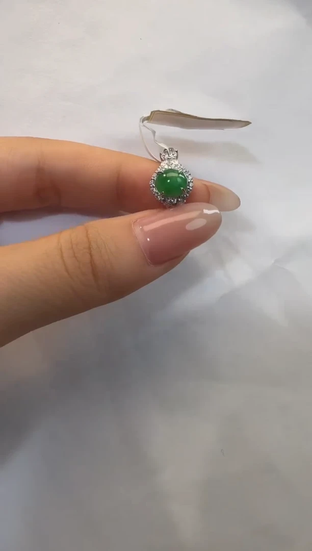 银S925镶嵌戒指翡翠925银镶翡翠戒指镶嵌34