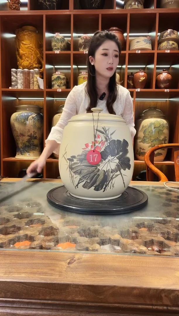 罐云南建水紫陶白泥缸@17