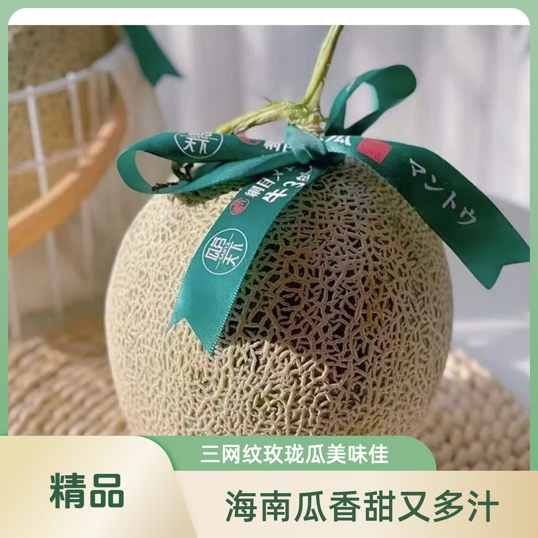 正宗海南精品牛三网纹瓜玫珑瓜香甜可口新鲜水果【品质保障】