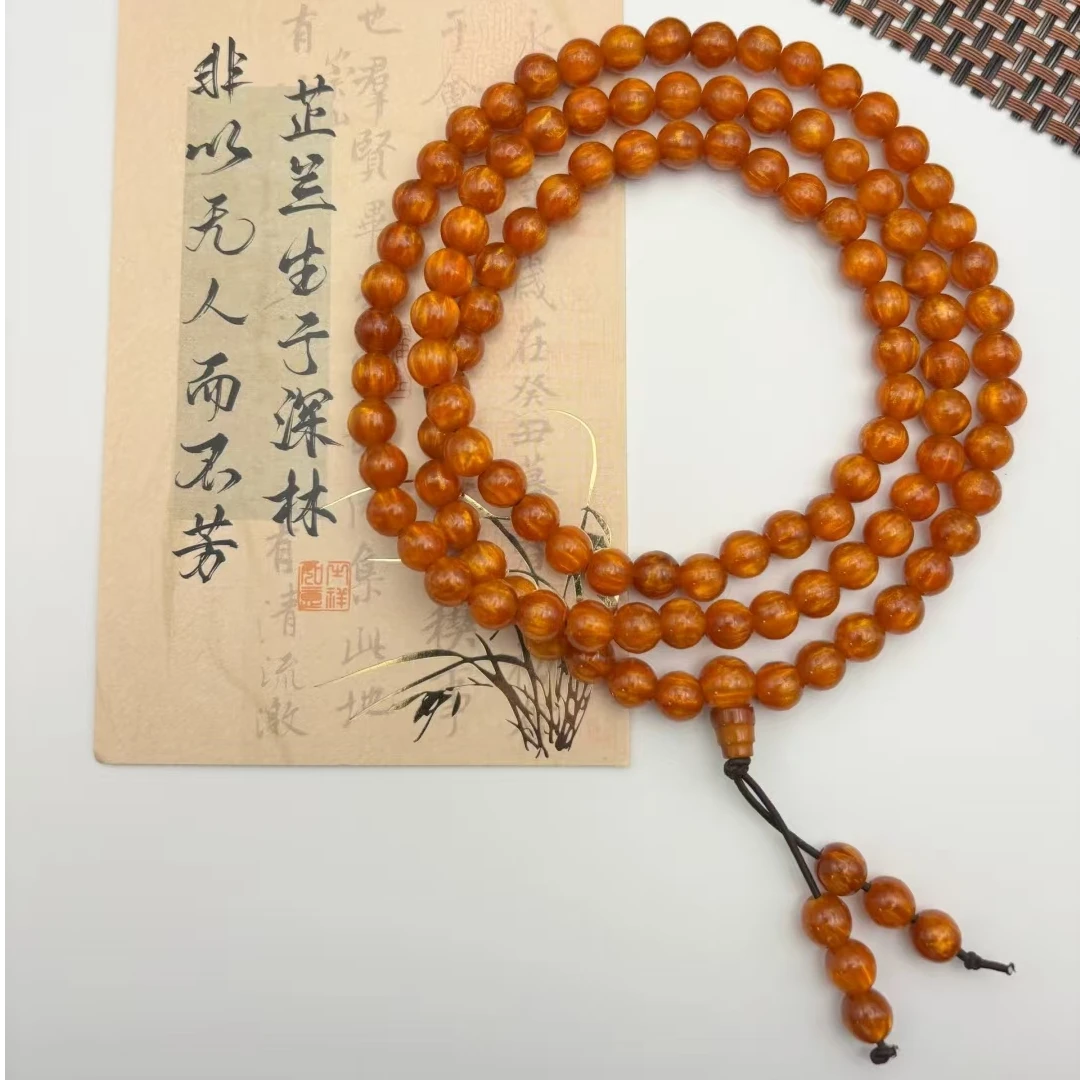 HL256<108颗金丝海柳>精品手串