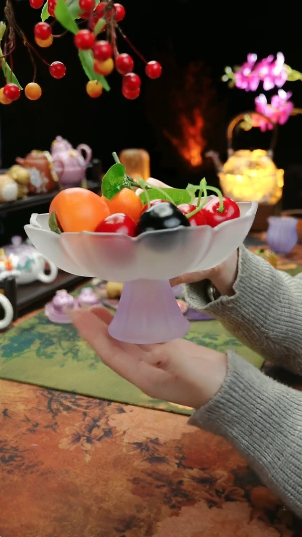 【闪购商品】紫色高足果蝶点心盘