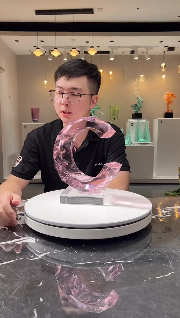 摆件巴比特美学 光影之环粉色开口