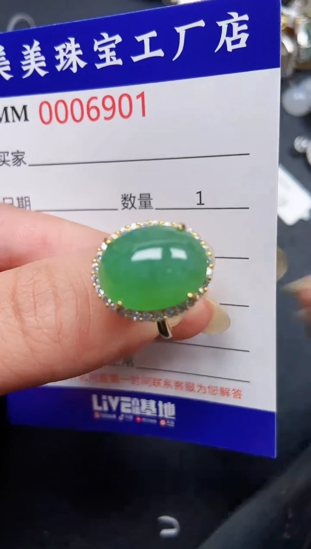 翡翠银S925镶嵌颈饰6901