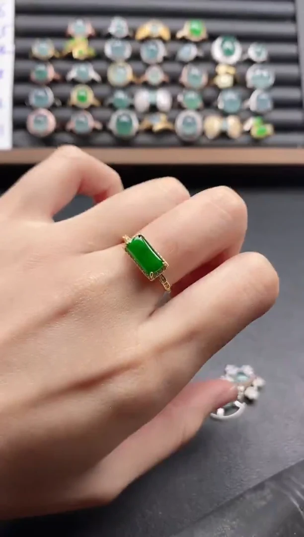 银S925镶嵌戒指翡翠51511