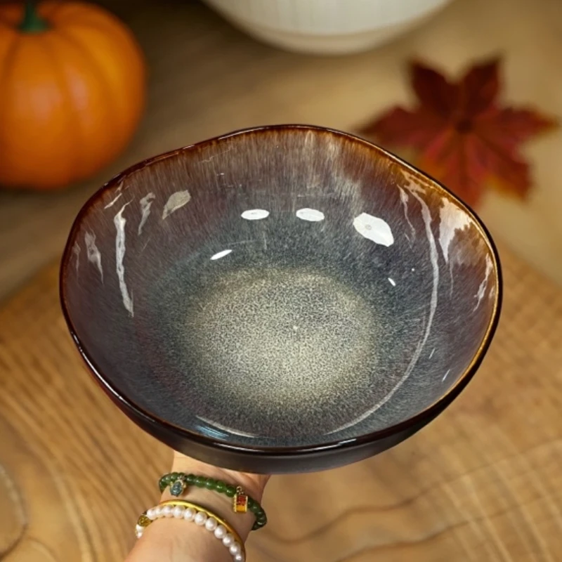 975 微瑕品9英寸异形窑变釉汤碗水煮鱼碗