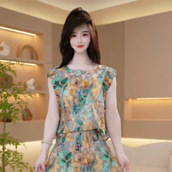 2025新款高级感小香风夏季优雅高贵轻奢时尚减龄百搭套装M-4XL