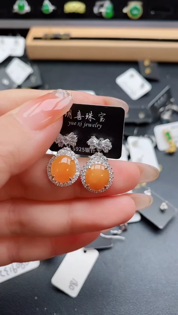 银S925镶嵌戒指翡翠1