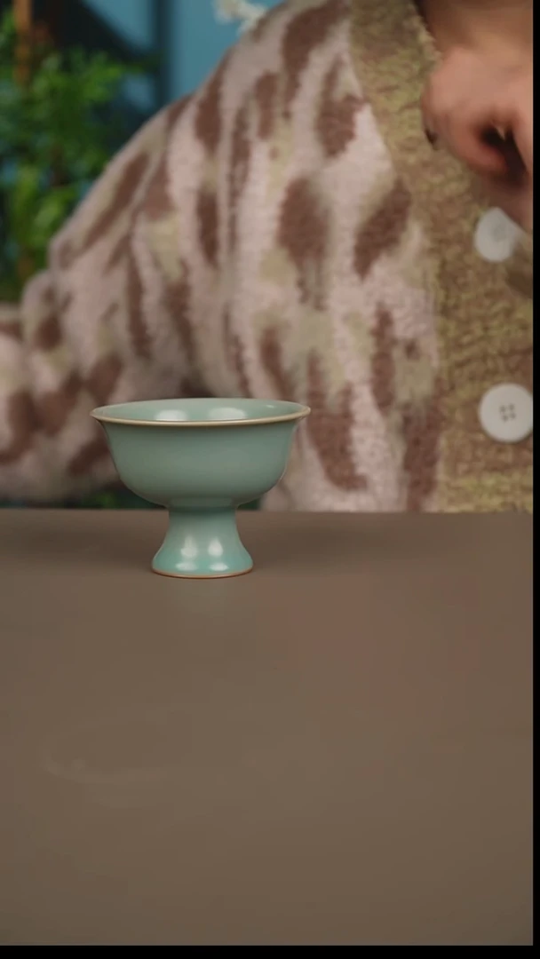 杯仿古天青高足杯一级