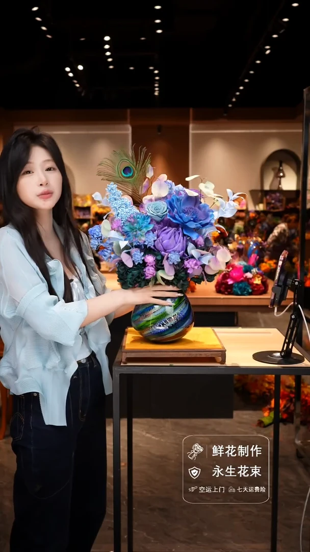 手工艺品琉璃手工花器花束空运包邮送货上门-以图片为准