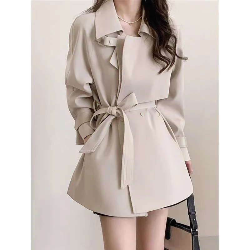 风衣春秋显瘦气质小个子短款时尚收腰中长款9939