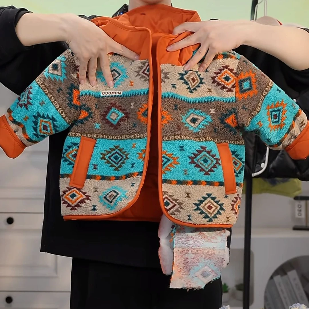 MOMOCO冬季新款男童双面穿休闲棉衣外套75430101154