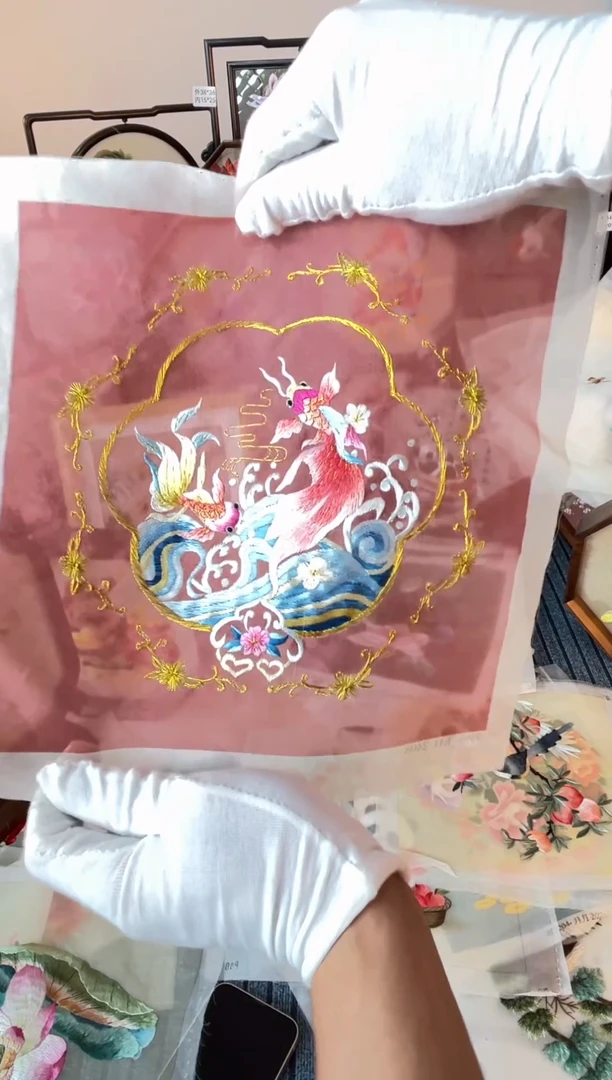 织绣青*纯手工苏绣双面绣绣布