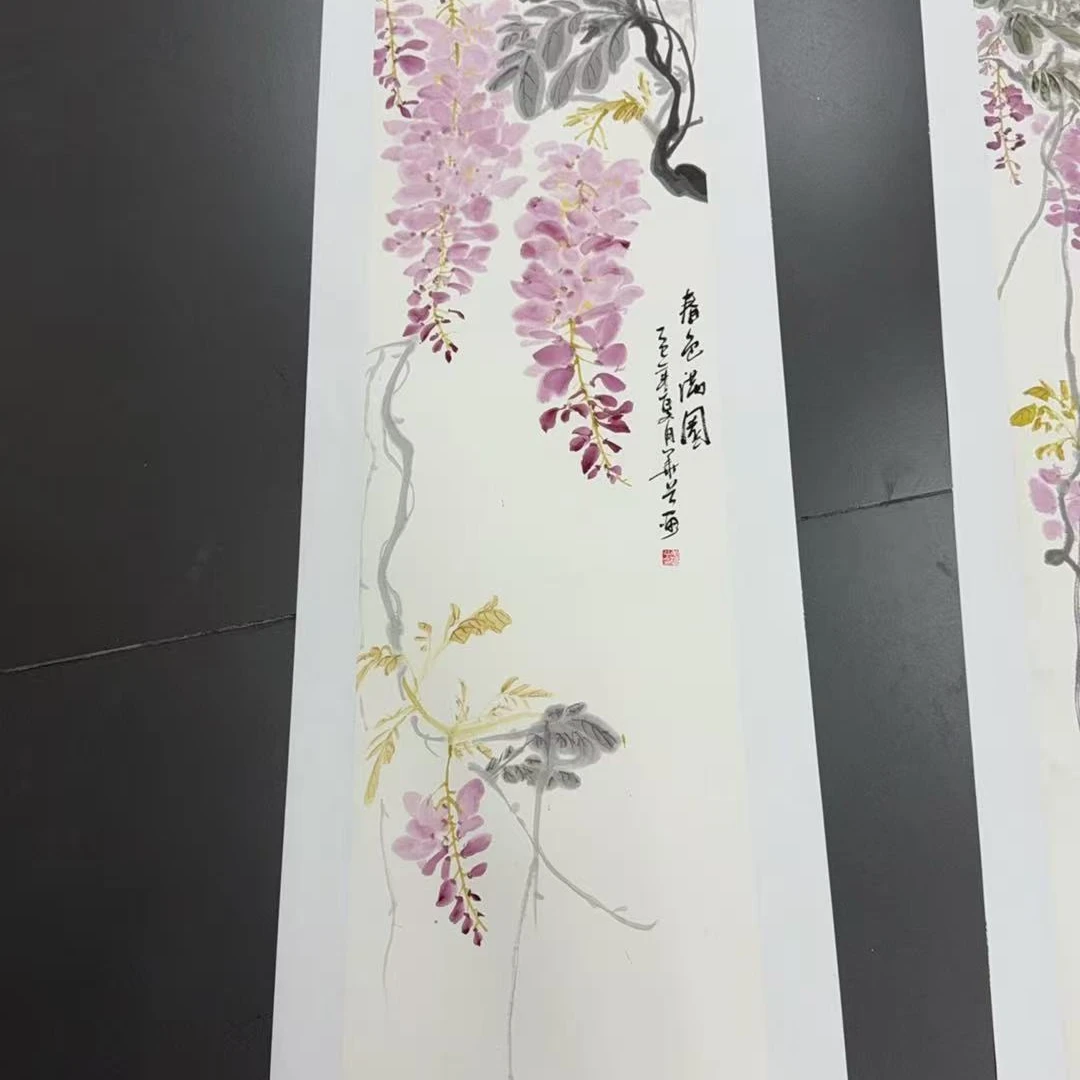 国画花鸟画条屏138×35