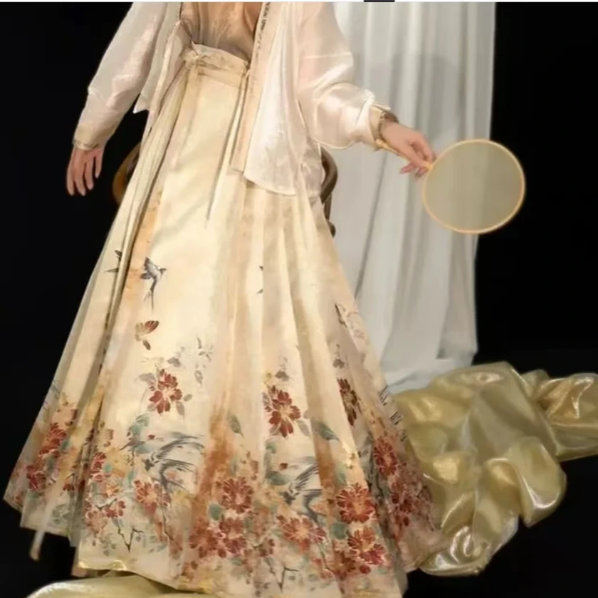 小庄（花鸟马面裙）马面裙裙织金妆花马面裙齐腰日常中国风