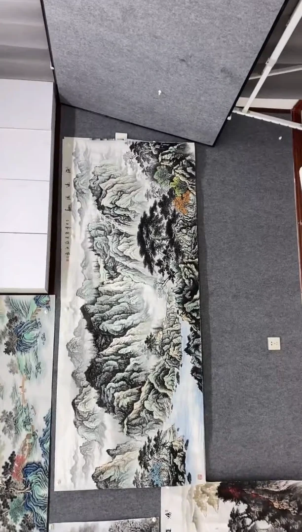 国画叶**羽沈泳江 手绘 小八尺240*100