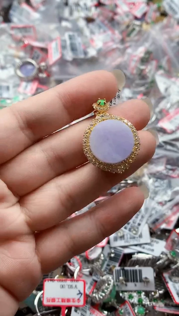 银S925镶嵌戒指翡翠天然A货缅甸翡翠