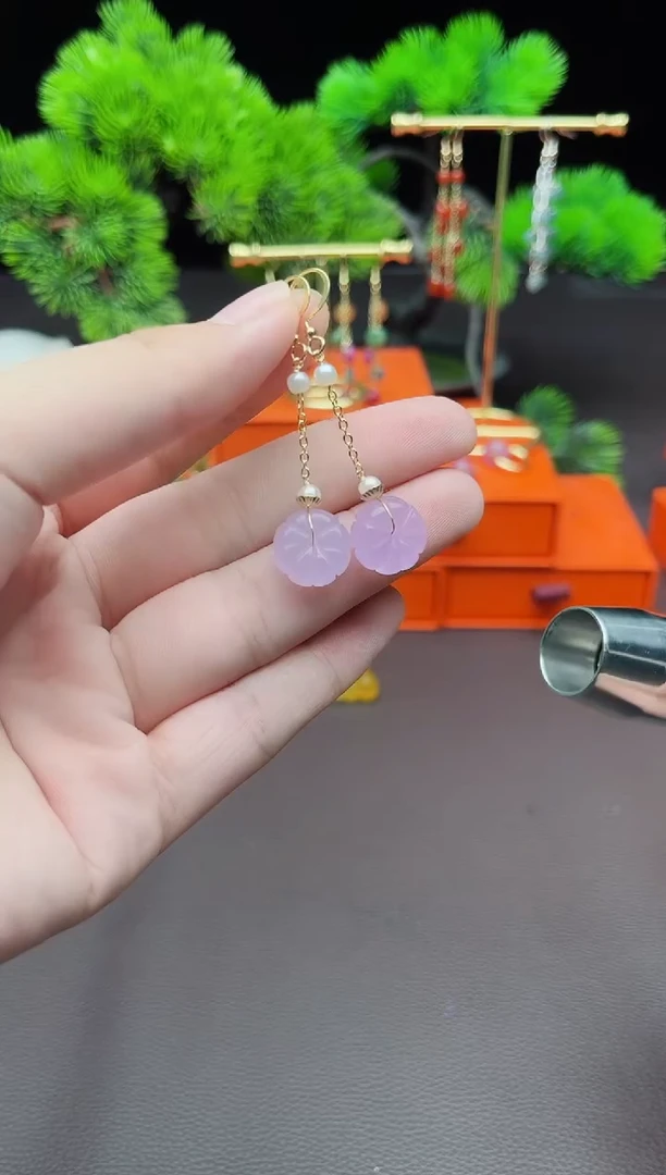 玛瑙/玉髓耳饰银S925镶嵌504