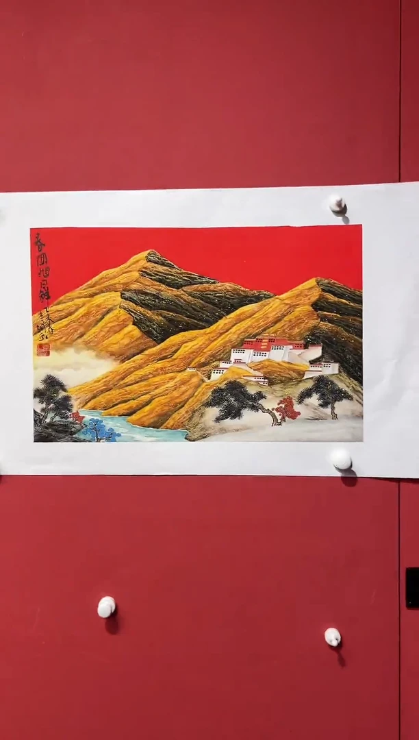 国画李纲-2.7平尺-国画作品-金