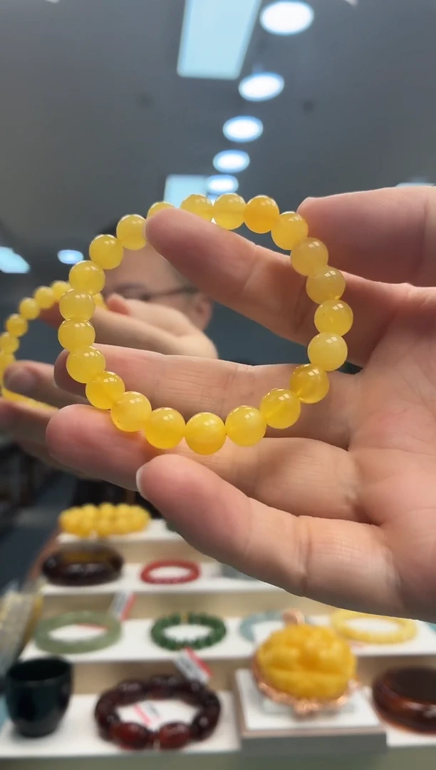 手串琥珀未镶嵌手串8+