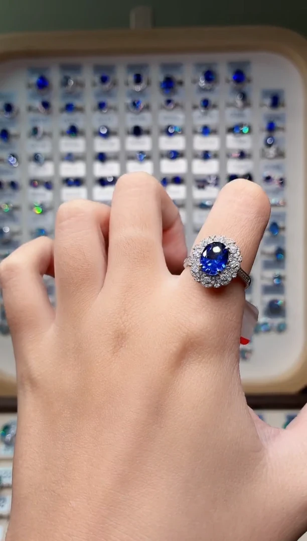 无925银925银 皇家蓝色系列轻奢女神款式