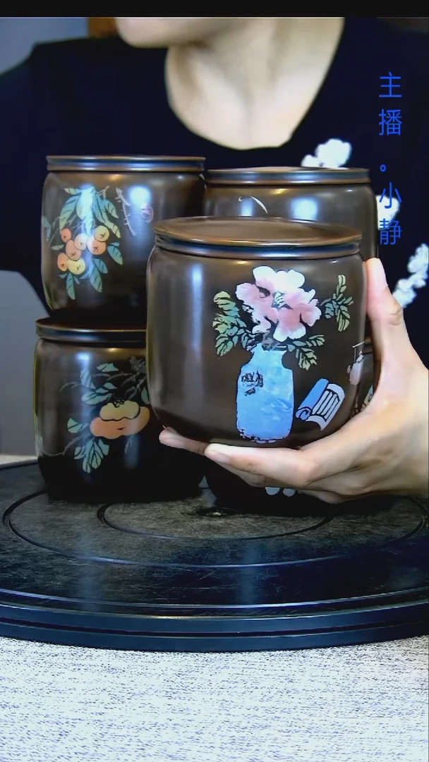 o****é建水全手工紫陶茶罐精磨014
