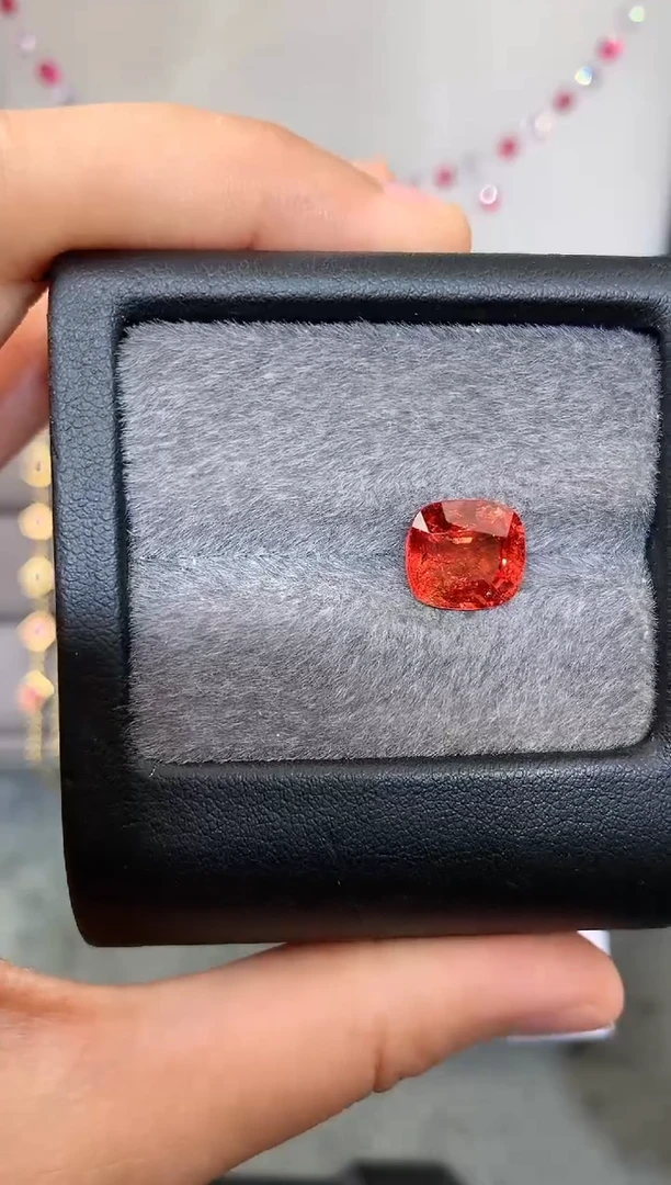 【闪购商品】定制尖晶石裸石未镶嵌枕型 爱马仕橙色调 4.24ct