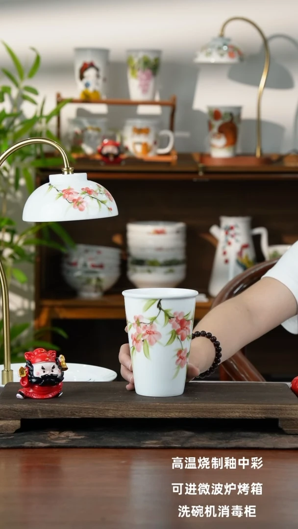 景德镇手绘釉中彩（食品级）可乐杯