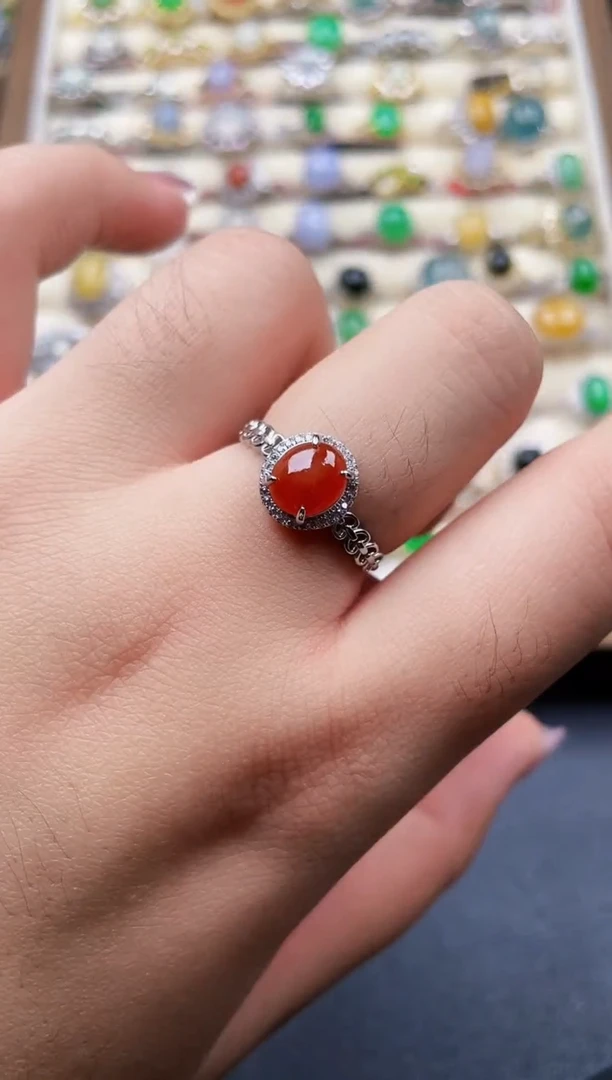 银S925镶嵌戒指翡翠88