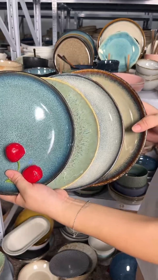 陶瓷外贸尾货瑕疵满20包邮X4 小盘组合