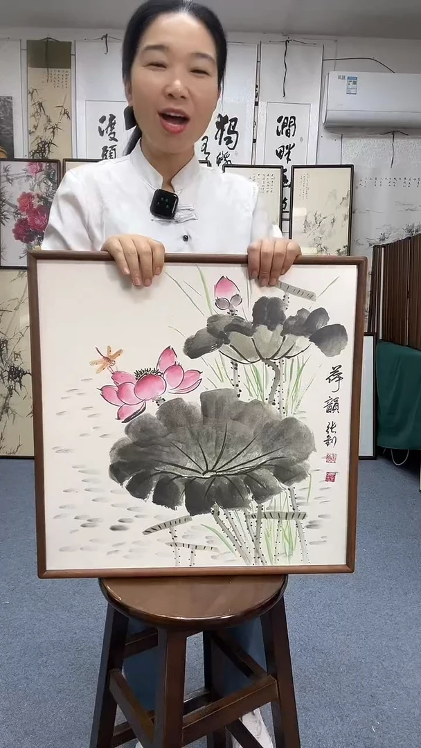 国画52*52实木画框京东包邮手绘