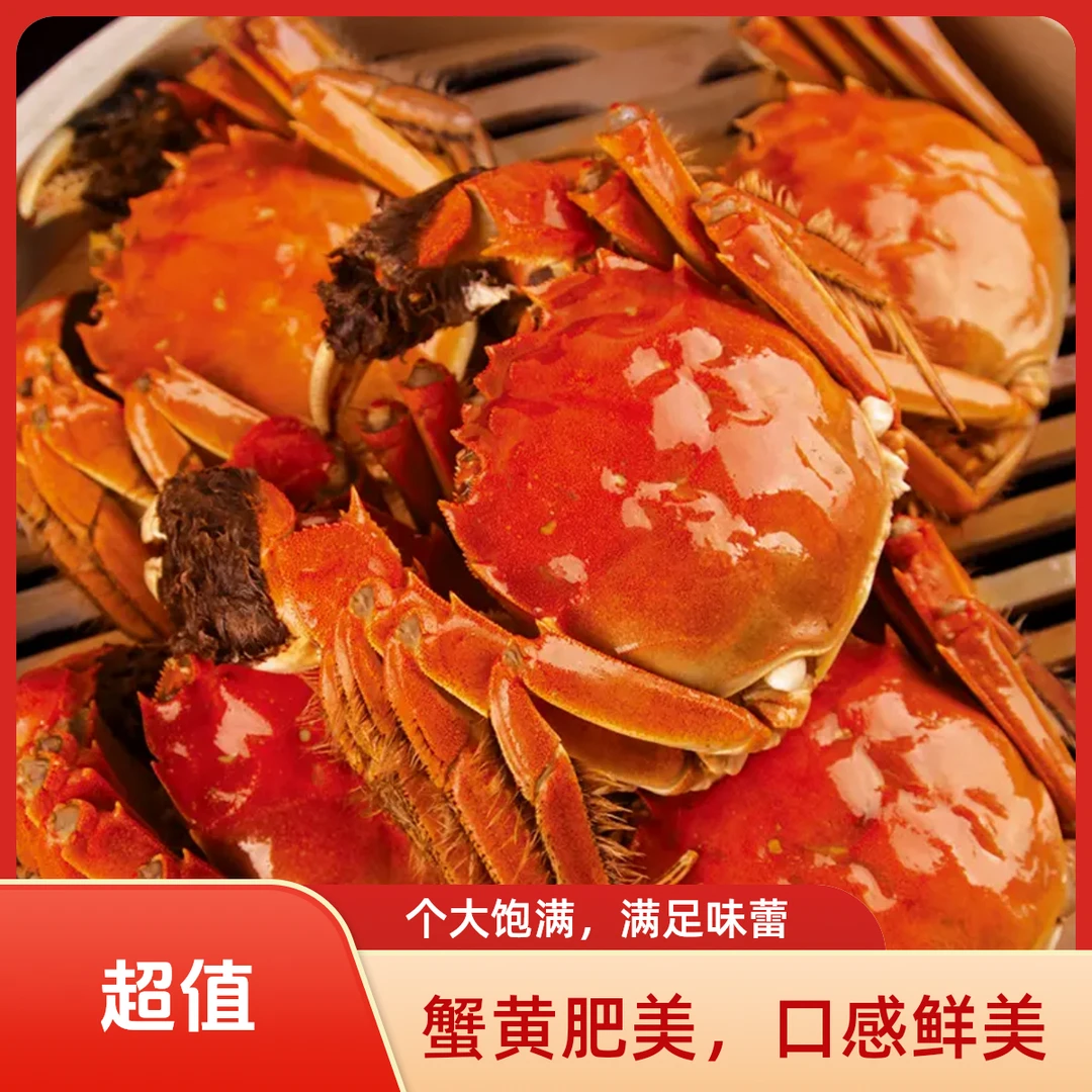 【甘肃河蟹】顺丰次日达送货上门河蟹母蟹0.8-1.1两/只/公蟹1.1-1.3两/只25-30只左右海鲜