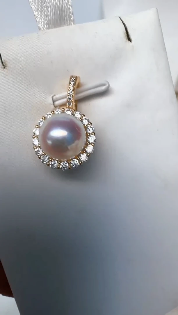 海水珍珠银S925镶嵌颈饰吊坠