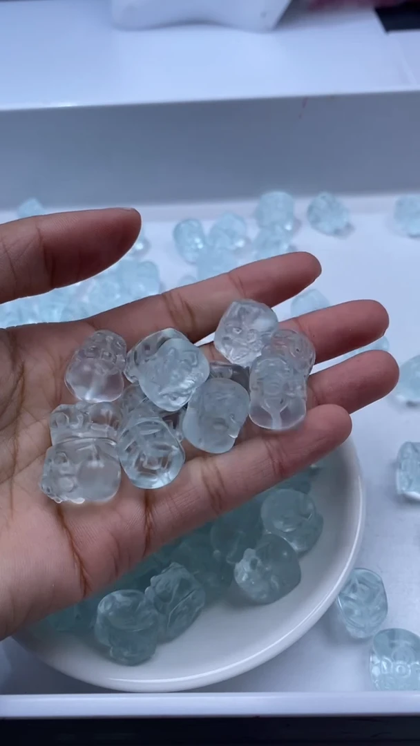 颈饰未镶嵌水晶w2948海蓝宝水晶貔貅16*11mm*1颗