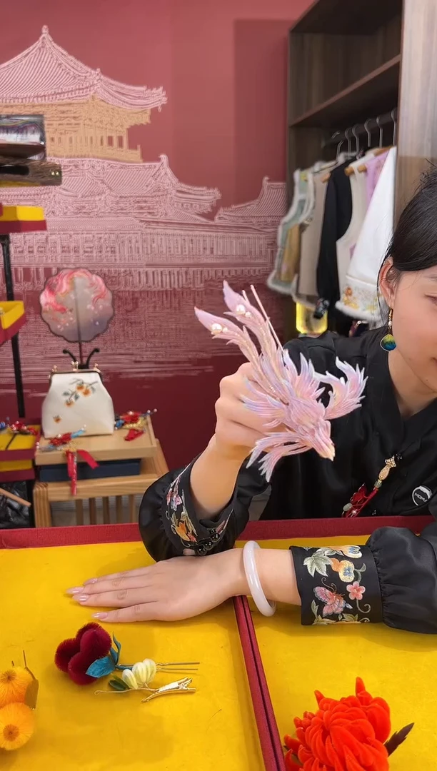 【闪购商品】刺绣非遗绒花（发饰）