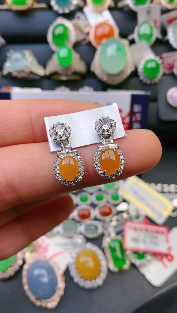 【闪购商品】翡翠戒指银S925镶嵌天然A货翡翠1