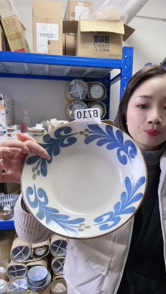 【闪购商品】瓷片日本瓷器南国之风21cm欧盘一只B710