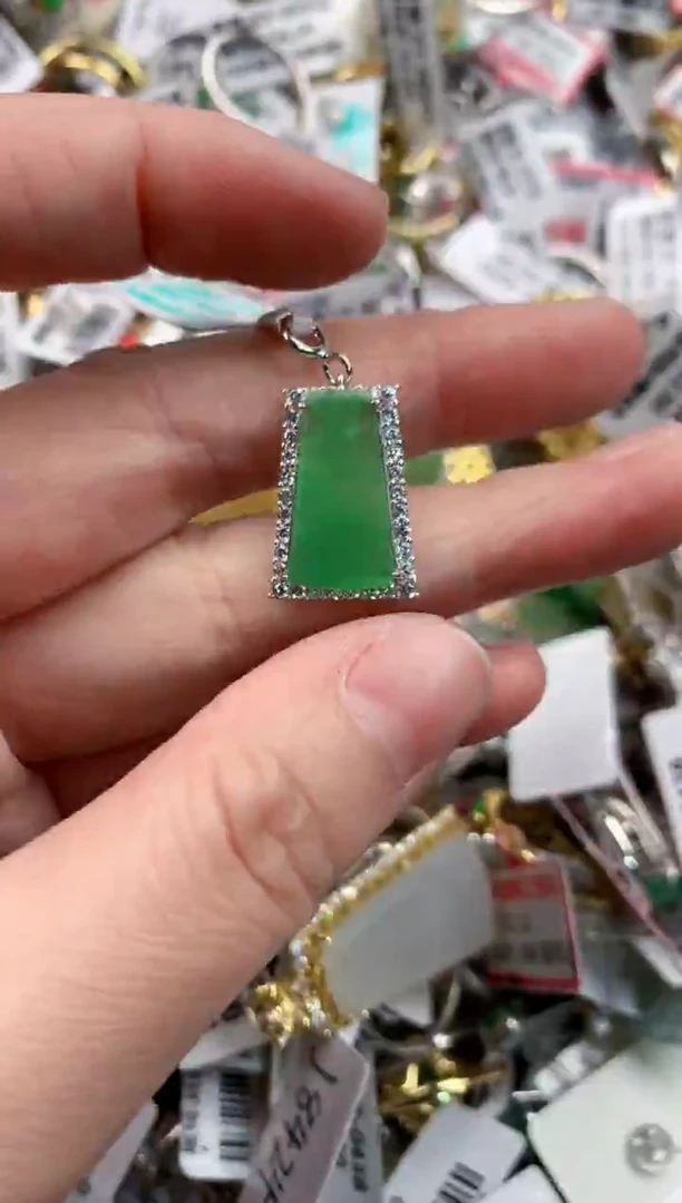 银S925镶嵌戒指翡翠19      1
