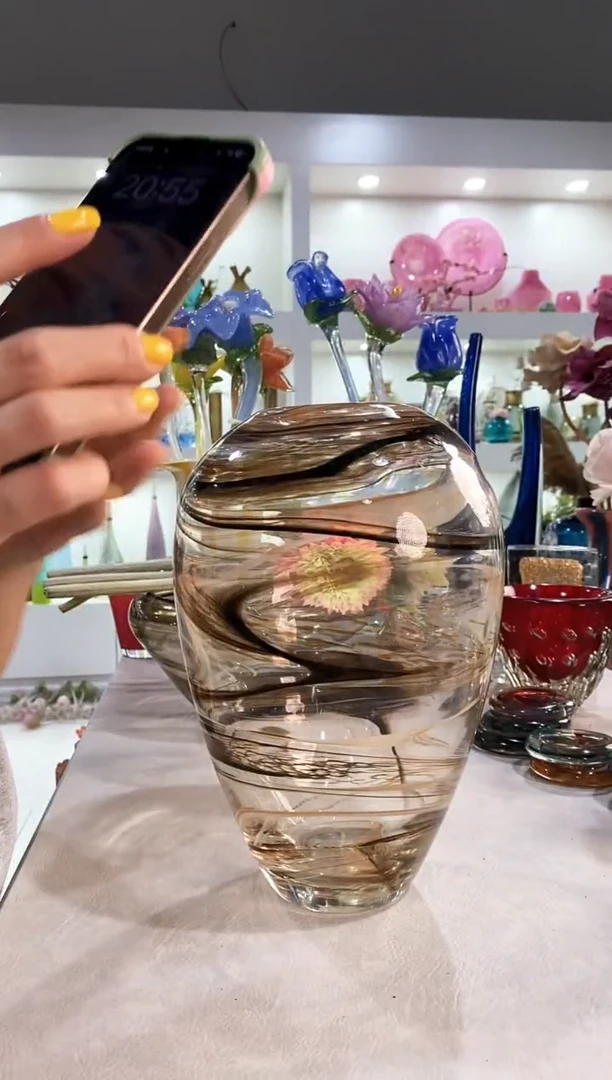 慕忆家手作琉璃花瓶微瑕
