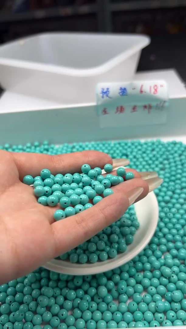 玛瑙/玉髓颈饰未镶嵌w821高瓷绿*松6mm*30颗