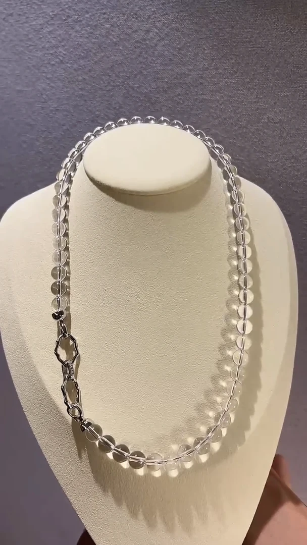 合金颈饰水晶冰冰透透白水晶项链