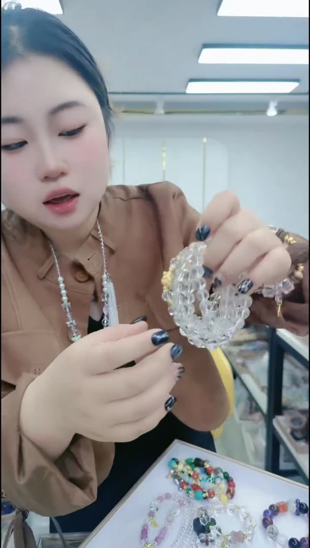玛瑙/玉髓颈饰合金2743白手串