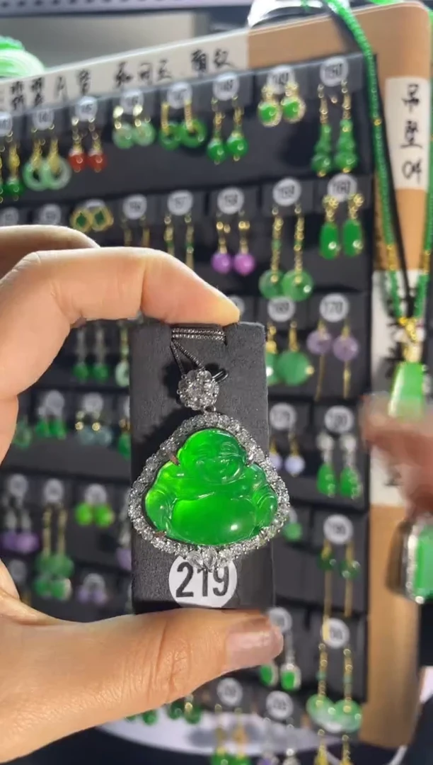 翡翠银S925镶嵌耳饰219...