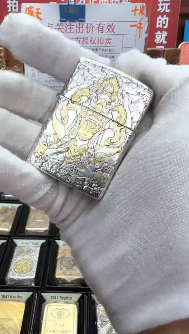 包银鎏金盔甲白鹤童子