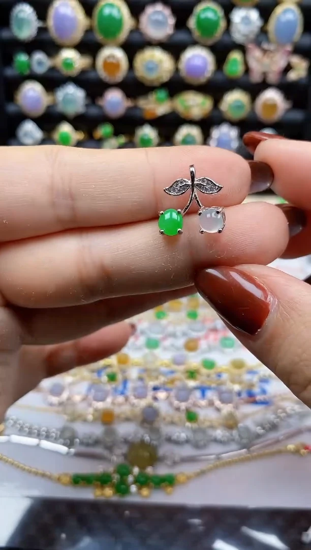 银S925镶嵌戒指翡翠4564