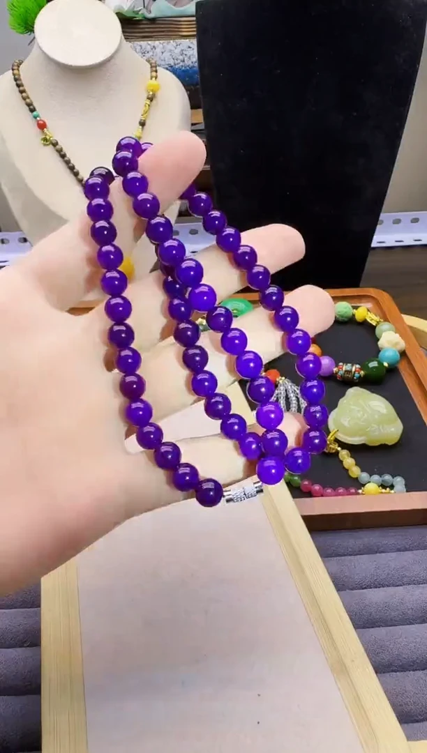 银S925镶嵌苏纪石（舒俱来）颈饰X100