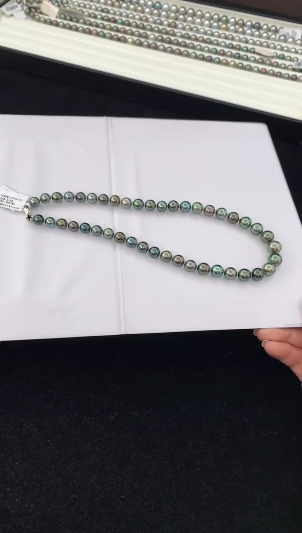 【闪购商品】海水珍珠颈饰银S925镶嵌海水大溪地珍珠项链8-11mm