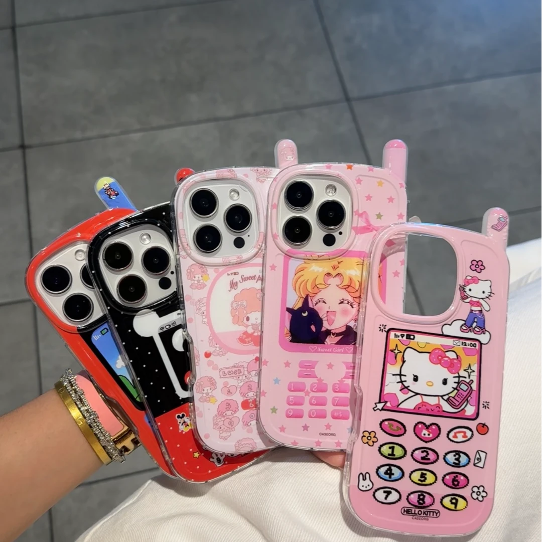 趣味大哥大电话机黑皮KT适用苹果16Promax手机壳15/14pro新款13女