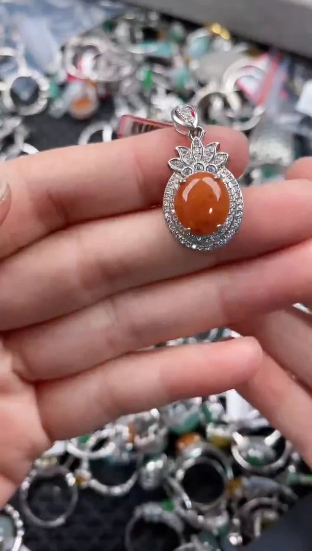 银S925镶嵌戒指翡翠10-10-10     2