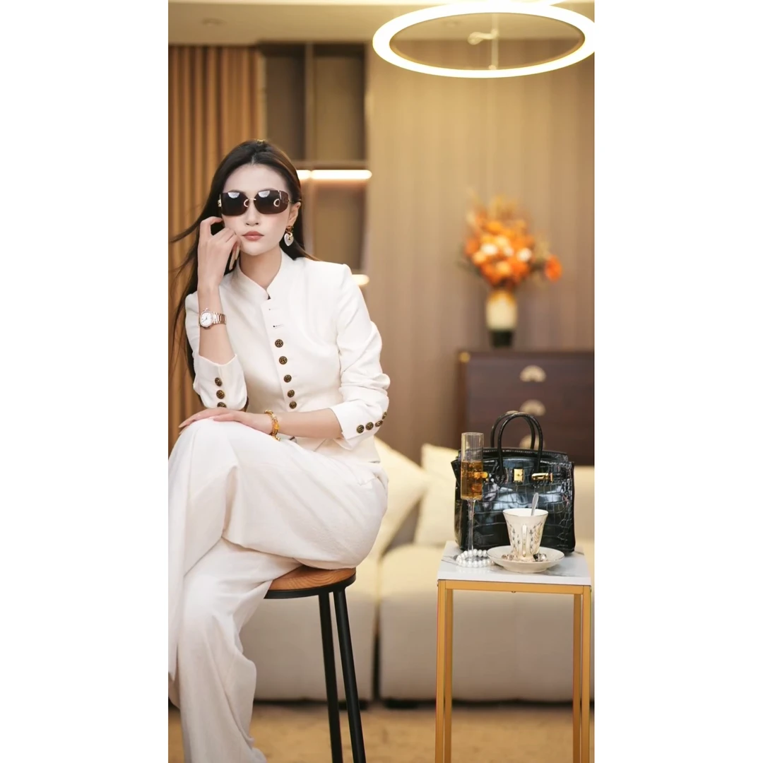 【嘉琪】周公子秋冬新款修身时尚套装-RL0036